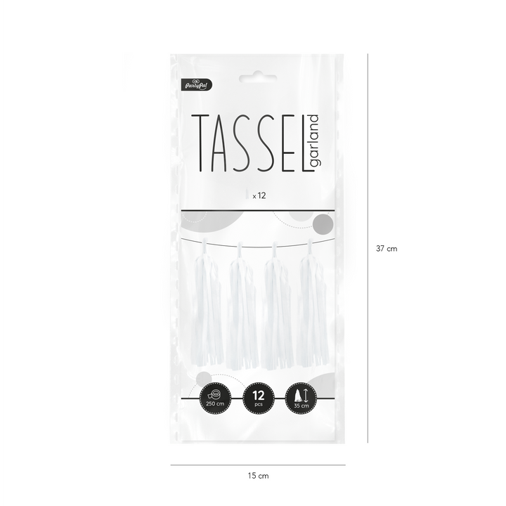 Girlanda frędzle, biała