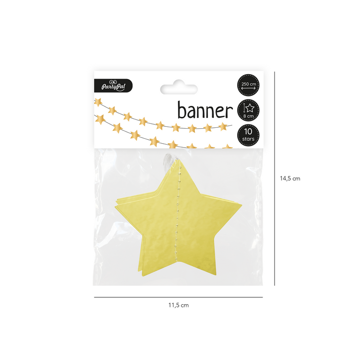 Girlanda gwiazdki 250 cm złota