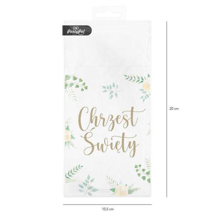 Kieszonki na sztućce Chrzest Święty 16szt.