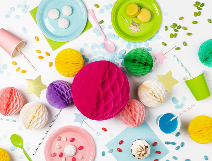 Honeycomb bibułowy, żółty, 10 cm