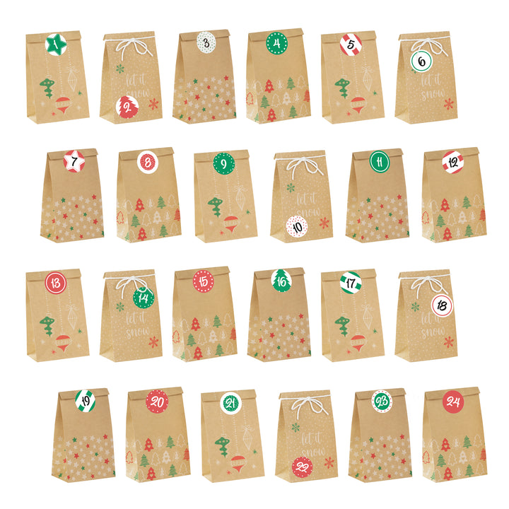 Kalendarz adwentowy Torebki Papierowe DIY 24szt.