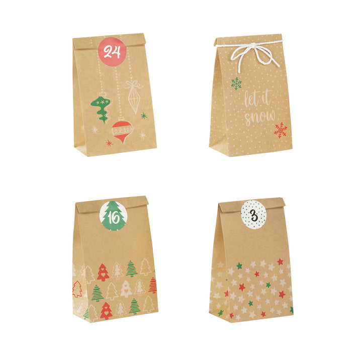 Kalendarz adwentowy Torebki Papierowe DIY 24szt.
