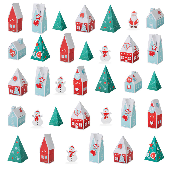 Kalendarz adwentowy Domki Boże Narodzenie DIY 24szt.