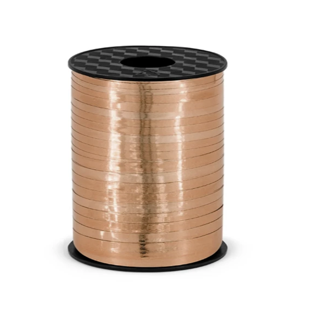 Wstążka plastikowa błyszcząca rose gold 458m