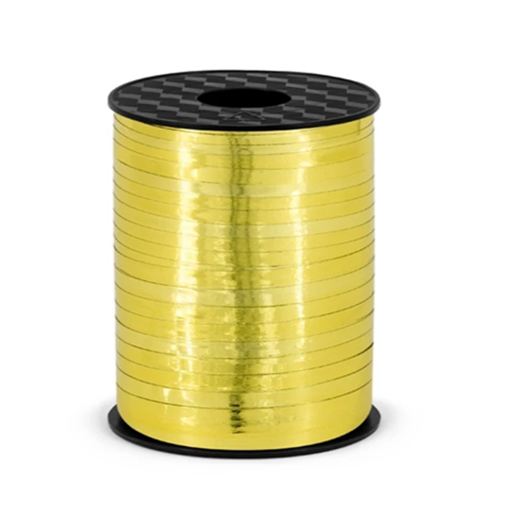 Wstążka plastikowa błyszcząca złota 225m
