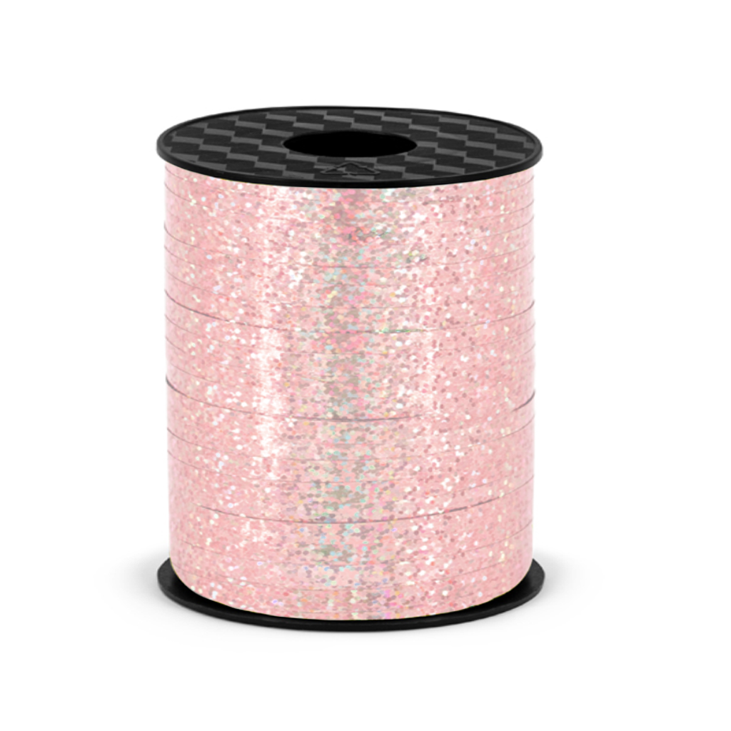 Wstążka plastikowa holograficzna rose gold 458m