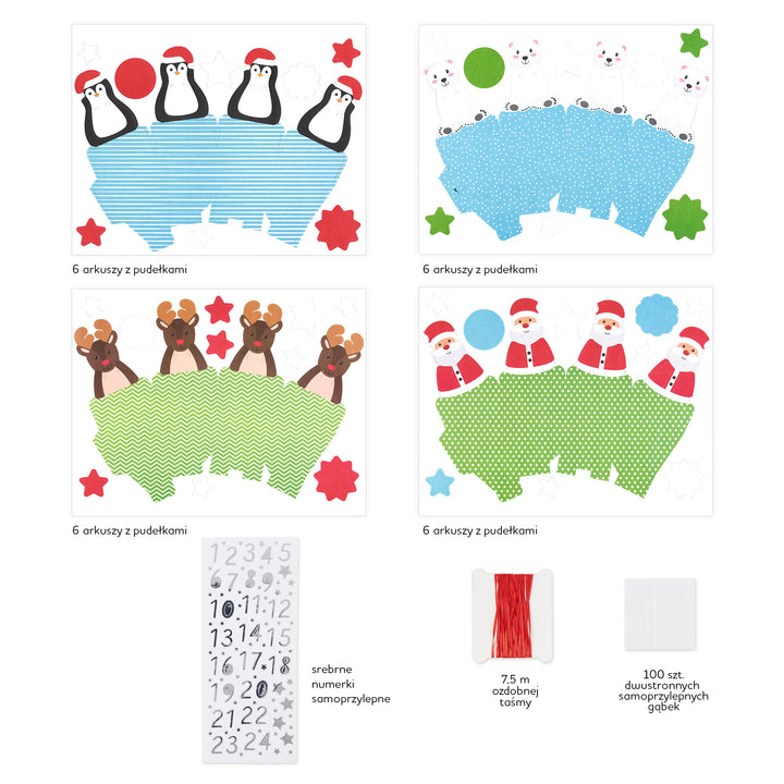Kalendarz adwentowy Św. Mikołaj i spółka DIY 24szt.