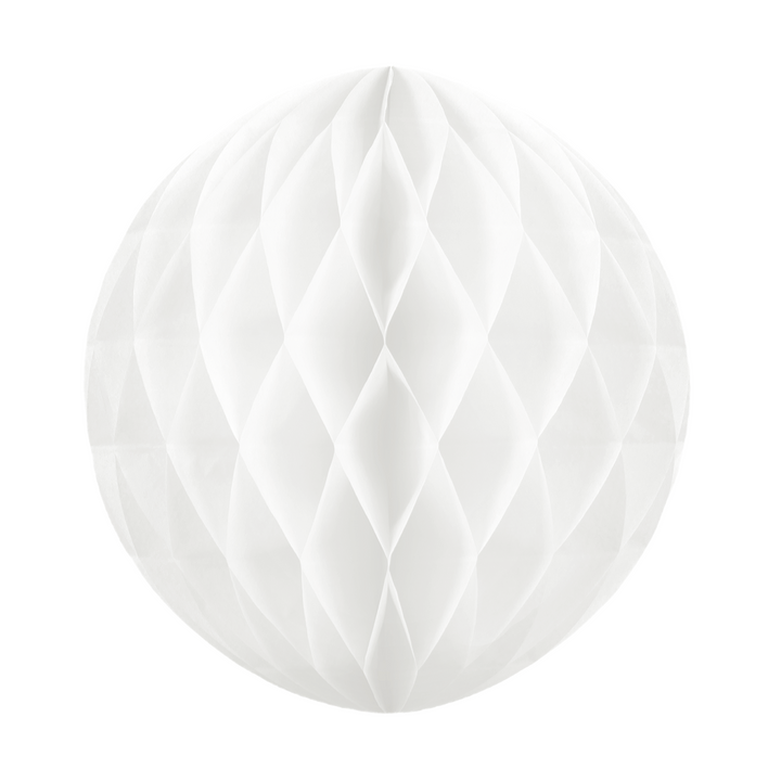 Honeycomb bibułowy, biały, 30 cm