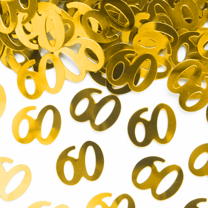 Konfetti 15 g - złote cyfry 60