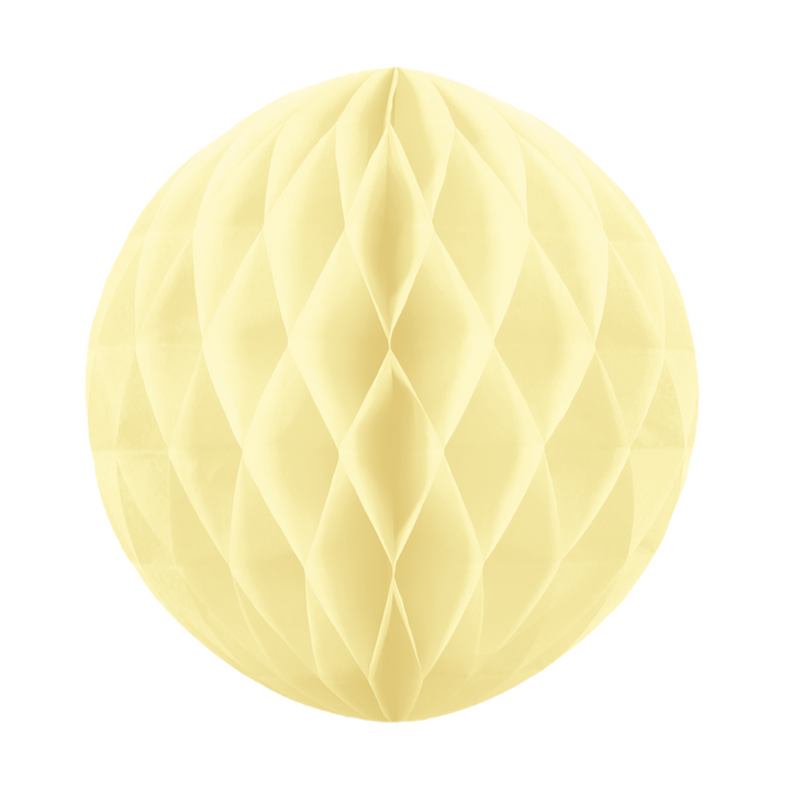 Honeycomb bibułowy, kremowy, 30 cm