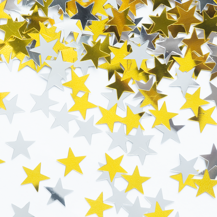 Konfetti 15 g - złote i srebrne gwiazdki