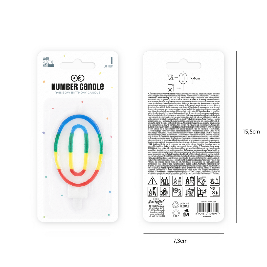 Rainbow number candle 0