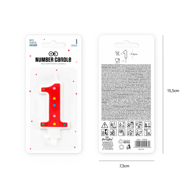 Candle number red 1