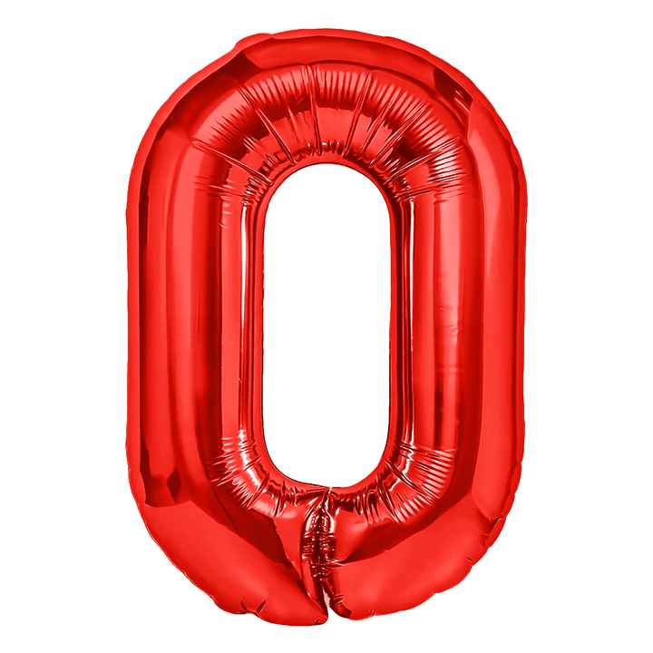 Balon foliowy cyfra 0 czerwony 40cm