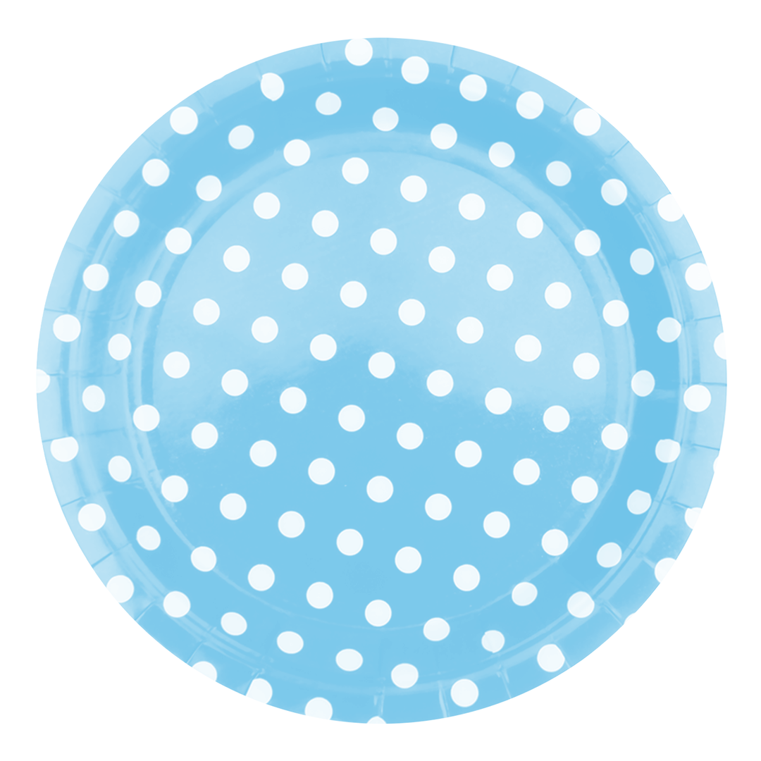 Blue dotted paper plate 9 inches 6 pcs.