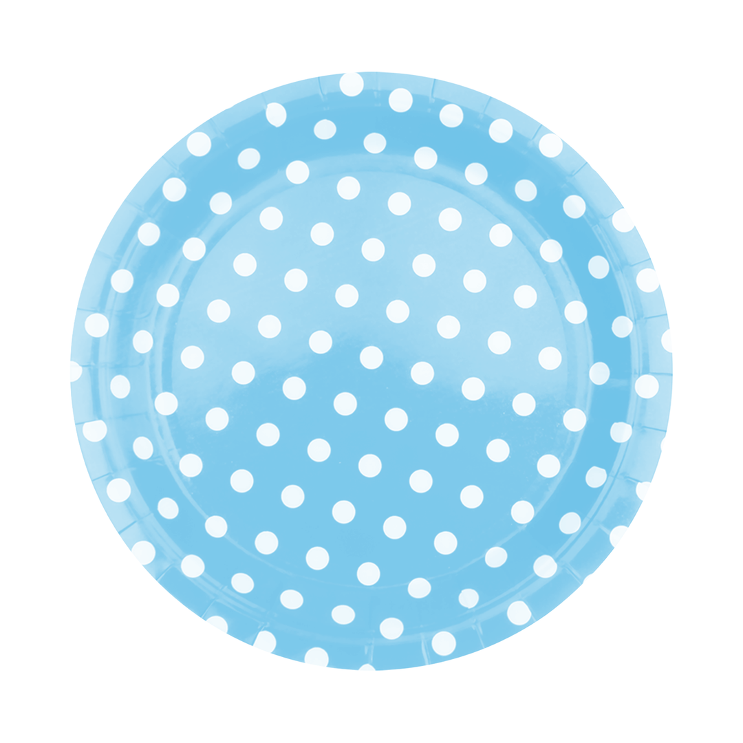 Blue dotted paper plate 7 inches 6 pcs.