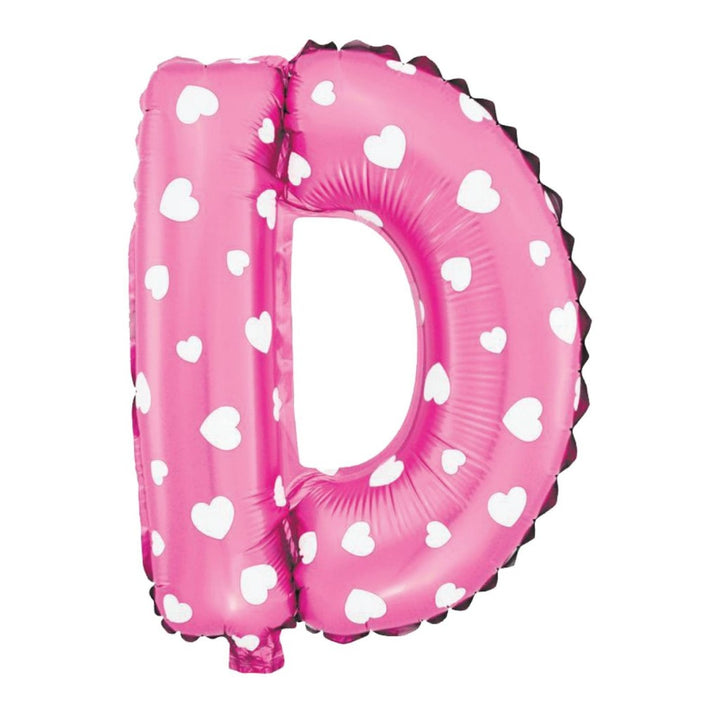 Balon foliowy Serduszka litera D różowy 40cm L
