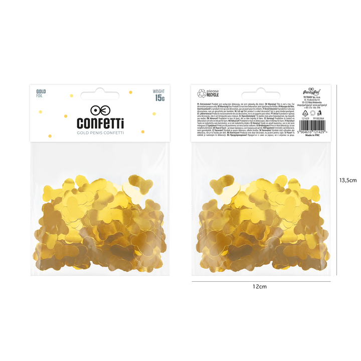 Konfetti 15 g - złote peniski