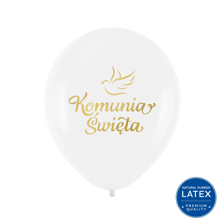 Communion balloons biodegradable Holy Communion white and gold 12 inches 100 pcs.