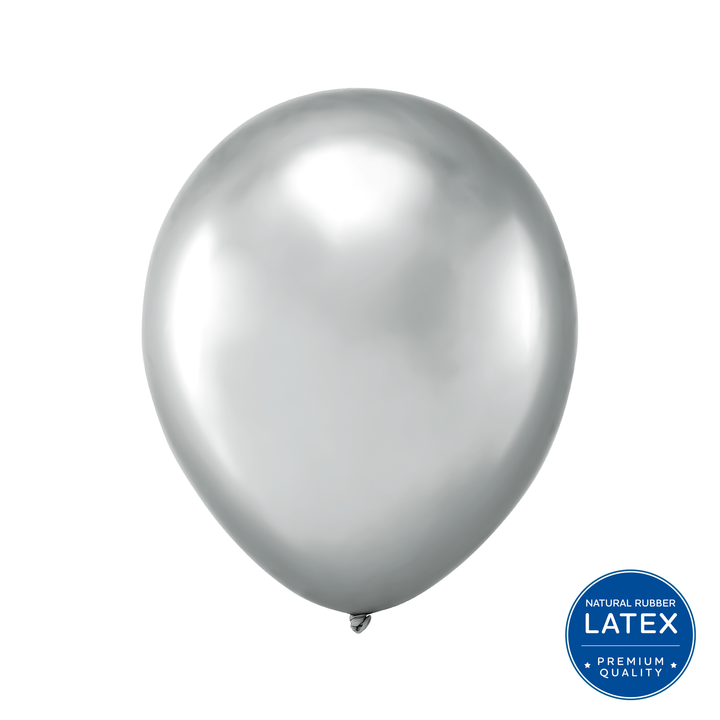 Globo biodegradable plateado cromado de 12 pulgadas, 100 unidades