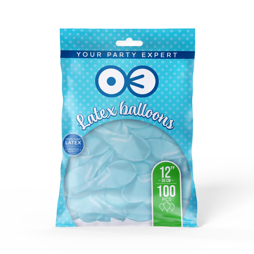 Globo biodegradable azul pastel de 12 pulgadas, 100 unidades