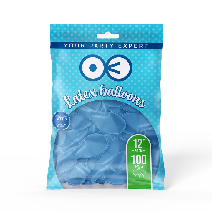 Biodegradable balloon metallic blue 12 inches 100pcs