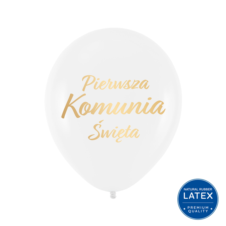 Palloncini biodegradabili per la Prima Comunione, bianco e oro, 12 pollici, 100 pezzi.