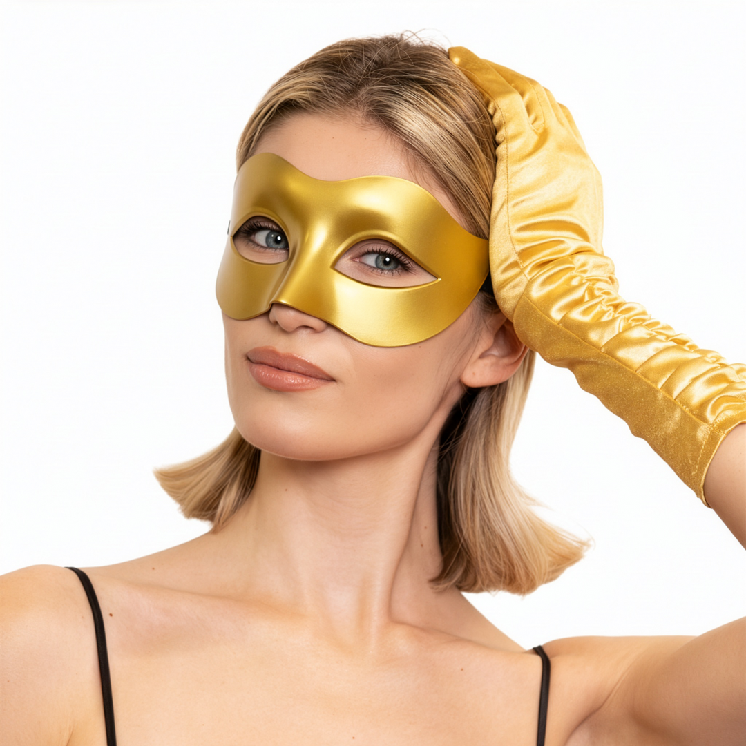 Maska karnawałowa złota 25x8cm