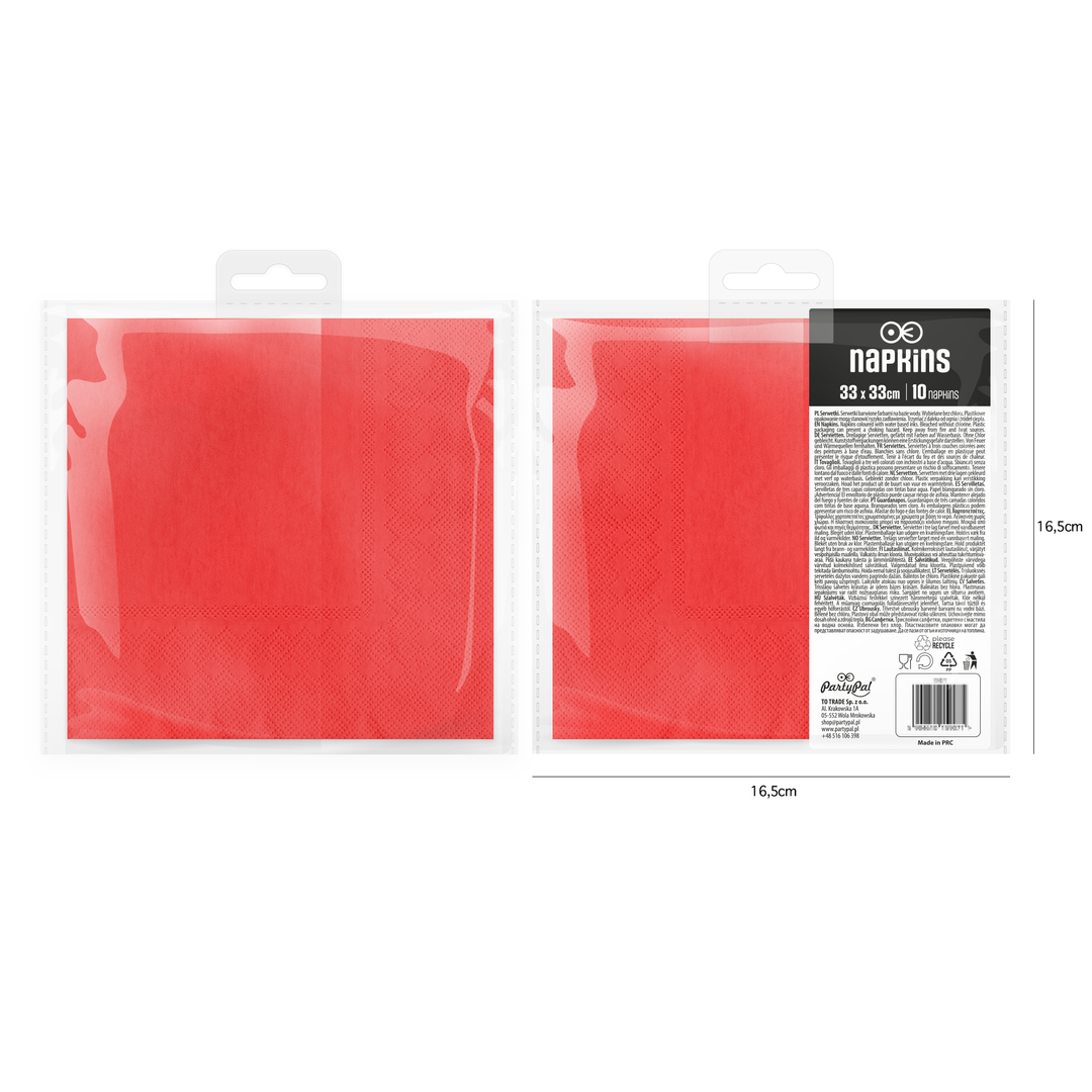 Rote Servietten, 10 Stück