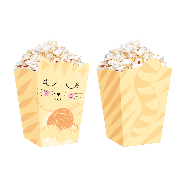 Pudełko na popcorn Kotki 8,5x15cm 6szt. zestaw