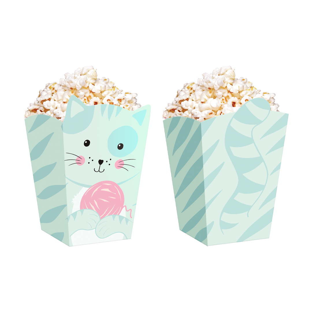 Pudełko na popcorn Kotki 8,5x15cm 6szt. zestaw