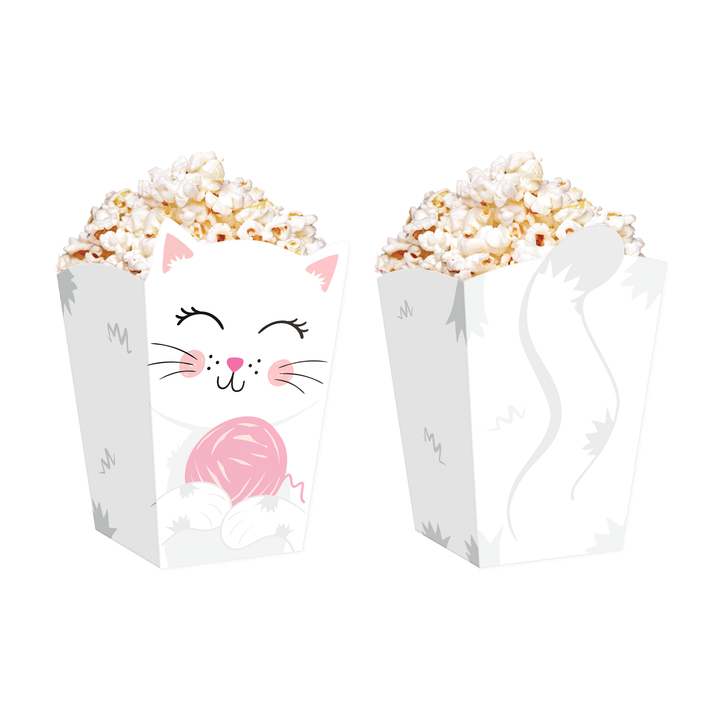 Pudełko na popcorn Kotki 8,5x15cm 6szt. zestaw