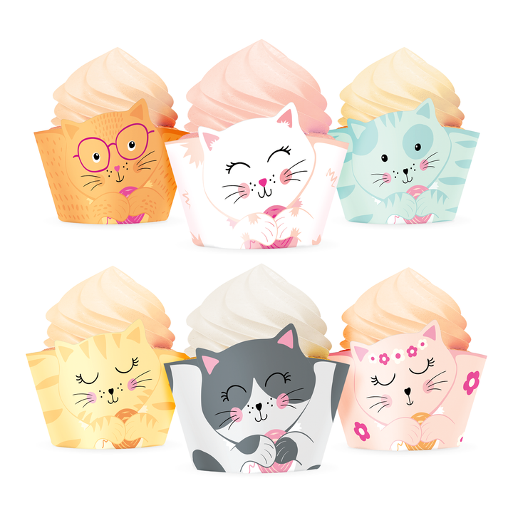 Papilotki do muffinek Kotki 6szt. zestaw