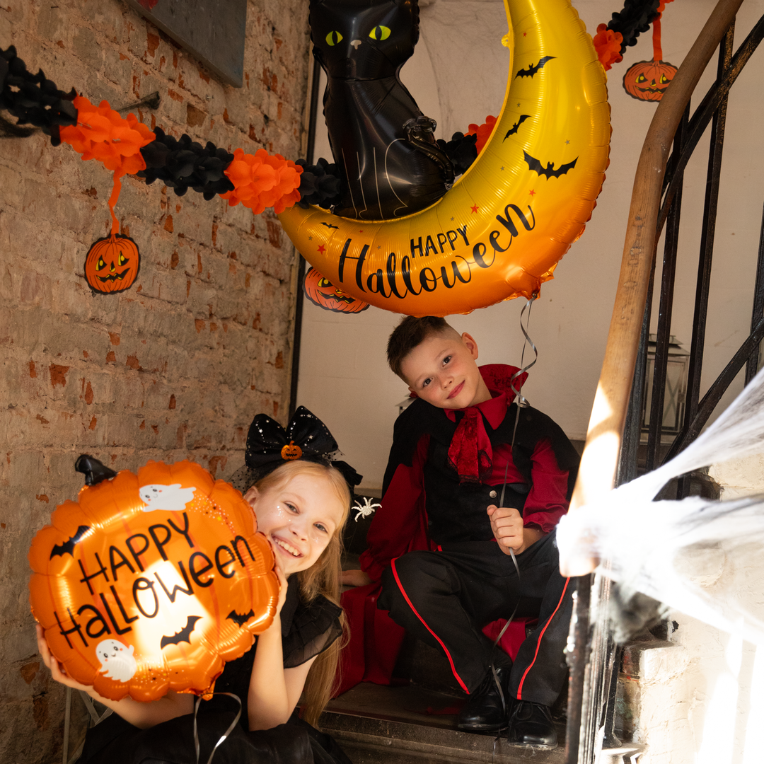 Balon foliowy Kot na księżycu Halloween 76,5x88 cm