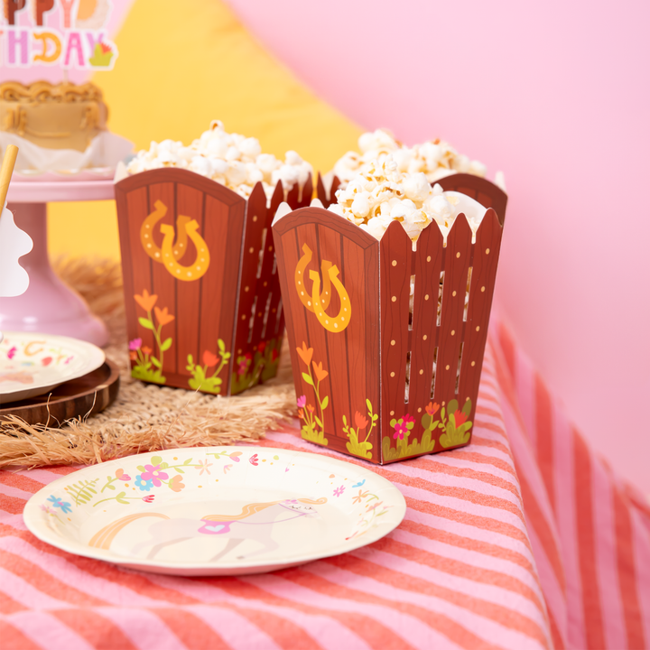 Pudełko na popcorn Koniki 8,5 x 13,5 cm 6 szt.