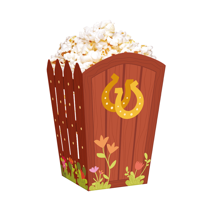 Pudełko na popcorn Koniki 8,5 x 13,5 cm 6 szt.