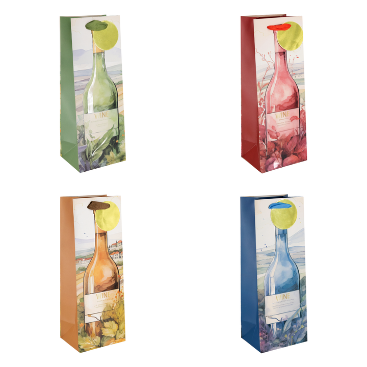 Torebki na wino Butelka 12szt. mix