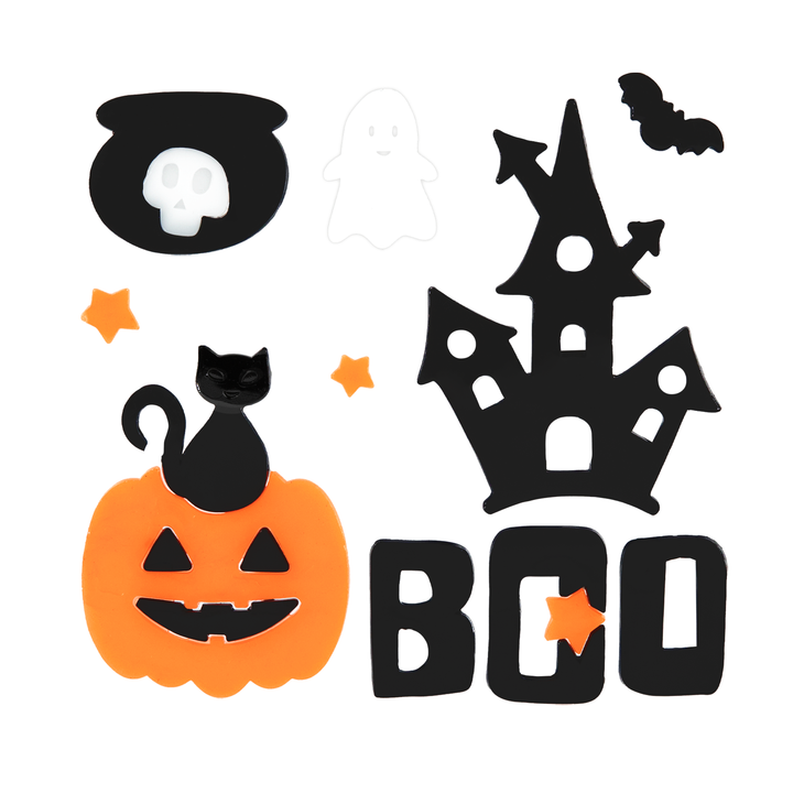 Naklejki żelowe na szybę Halloween BOO 20,5x20 cm