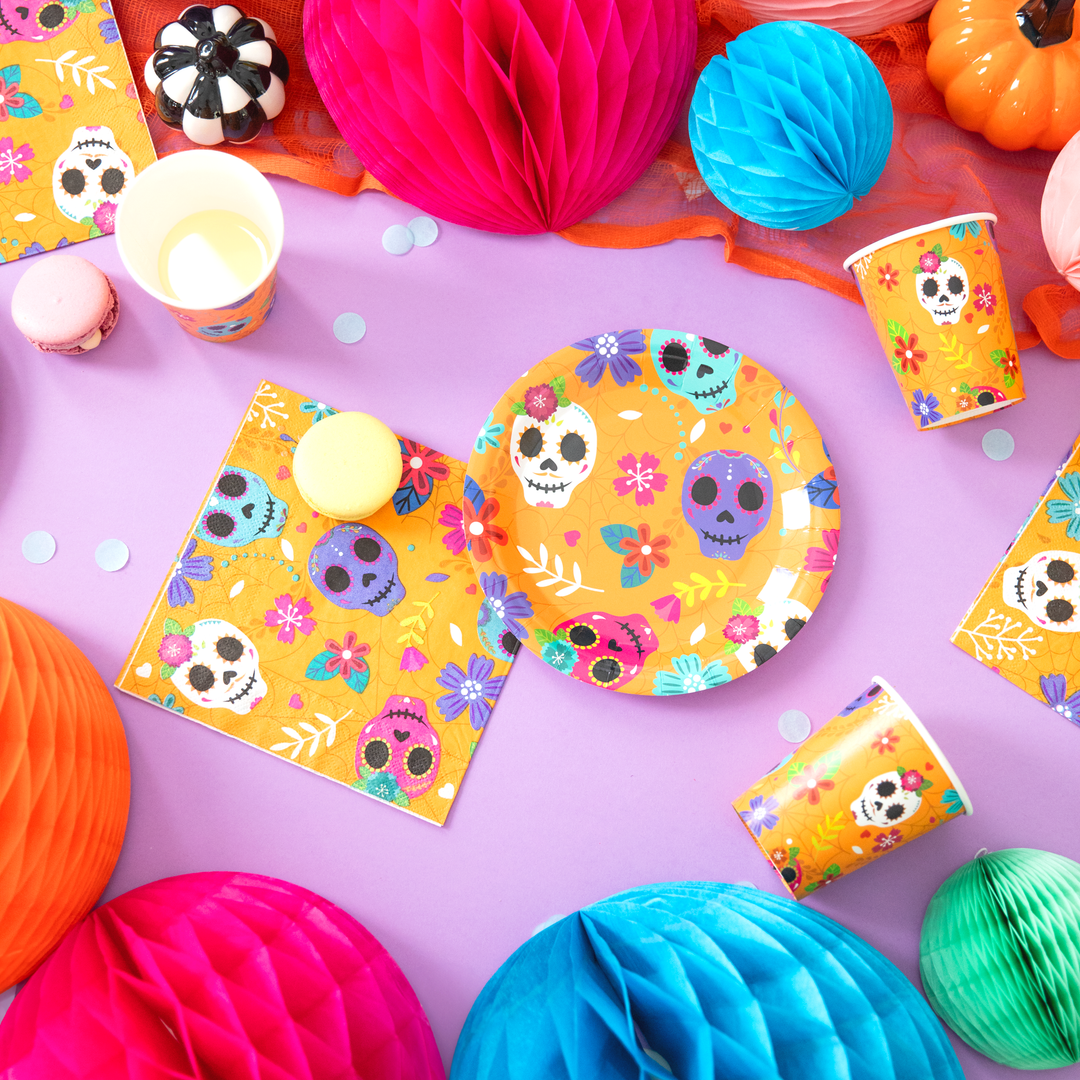 Talerzyki papierowe meksykańskie Halloween 7cali 6szt.