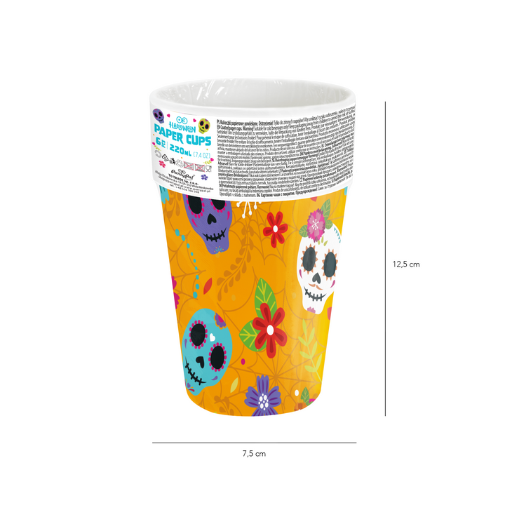 Kubek meksykańskie Halloween 220ml 6szt.