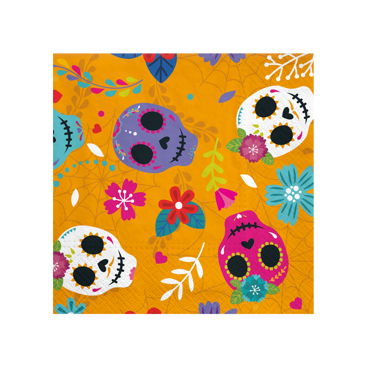 Mexikanische Halloween-Servietten, 10 Stück