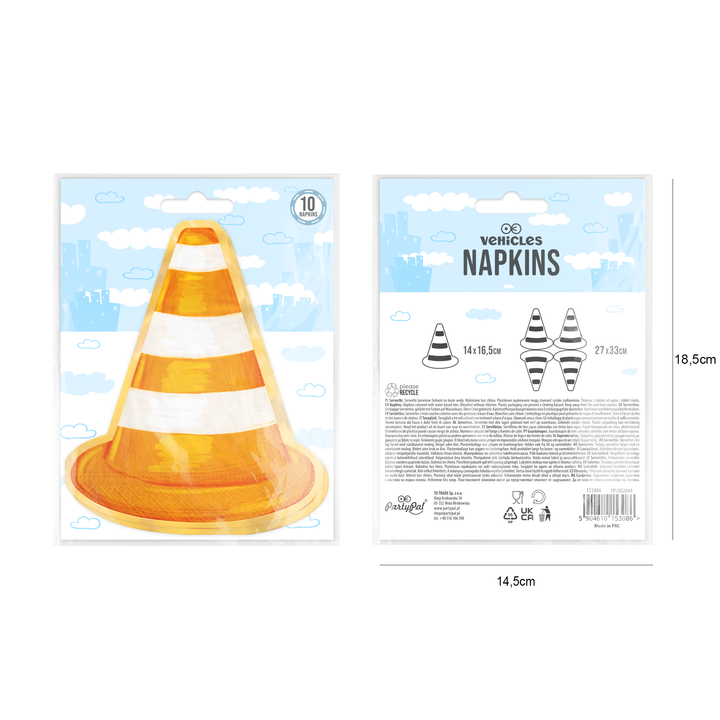 Serviette „Verkehrspylon“, 10 Stück