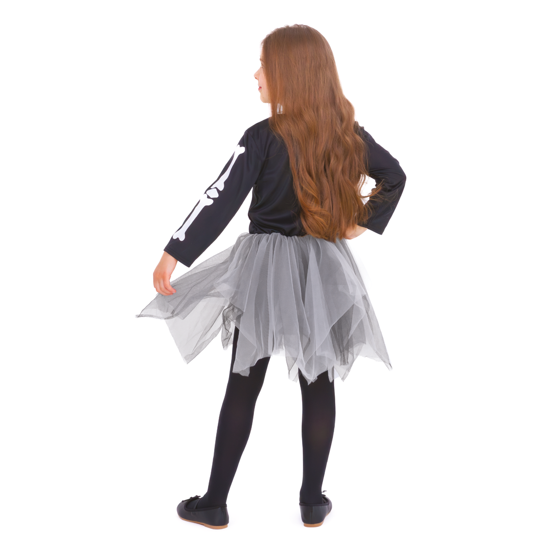 Sukienka dla dziewczynki Halloween Szary Kościotrup rozmiar S