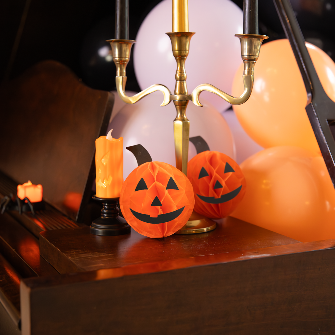 Dekoracja wisząca honeycomb Halloween Dynie 3 szt.