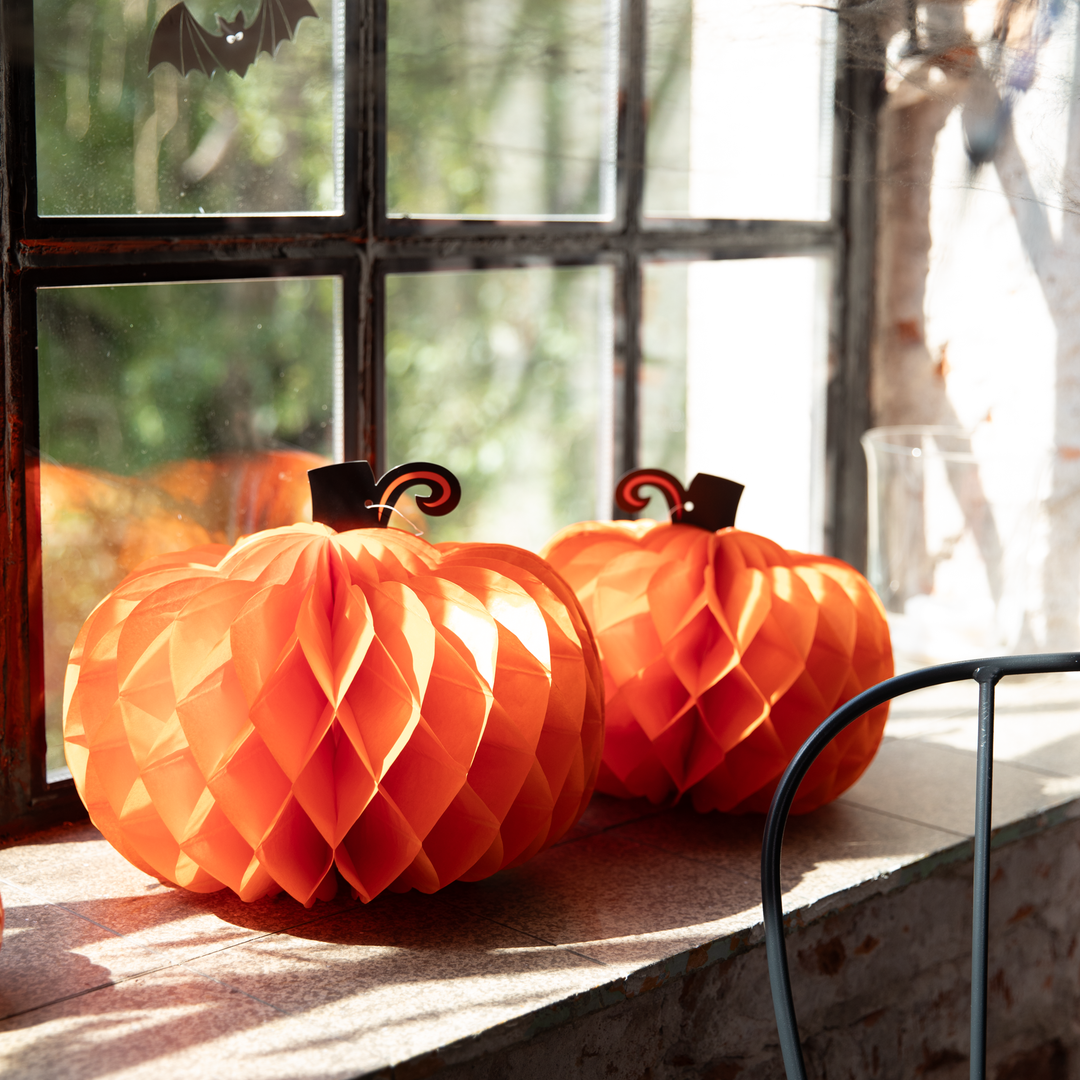 Dekoracja wisząca honeycomb Halloween Dynie 2 szt.