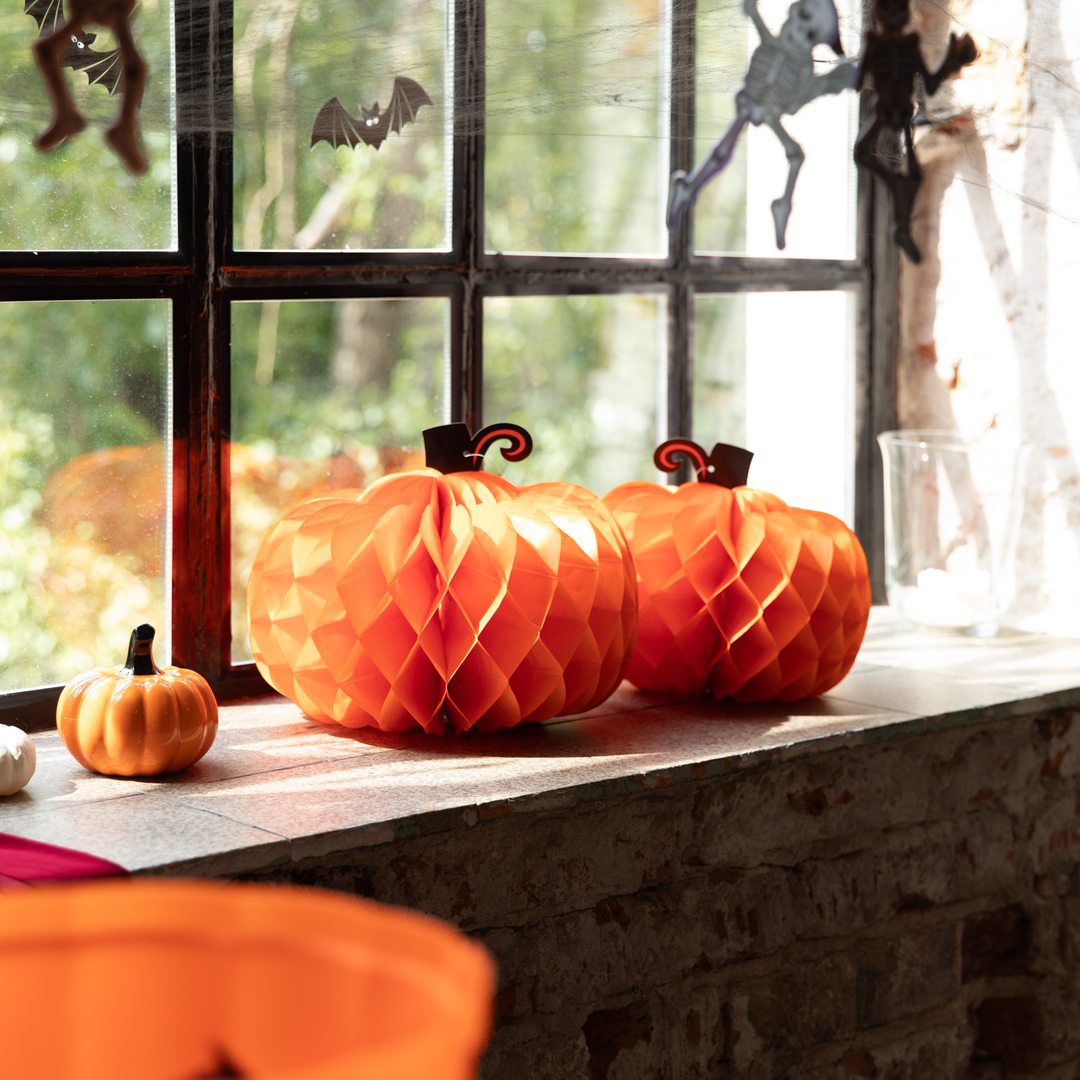 Dekoracja wisząca honeycomb Halloween Dynie 2 szt.