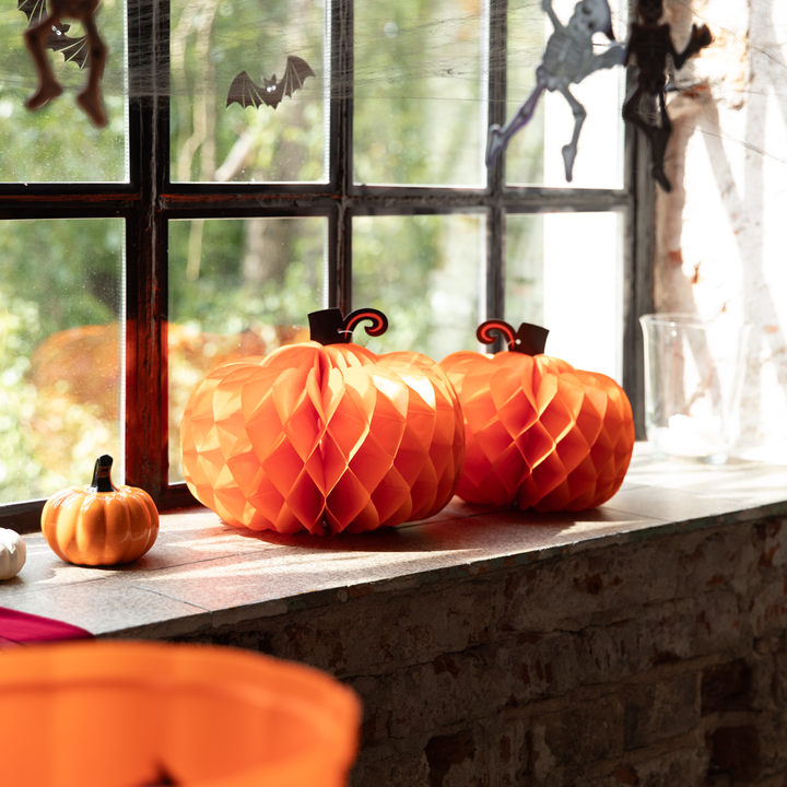 Dekoracja wisząca honeycomb Halloween Dynie 2 szt.