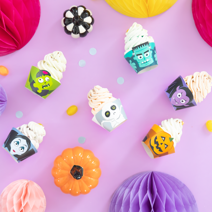 Papilotki do babeczek Halloween Monsters 6szt. zestaw