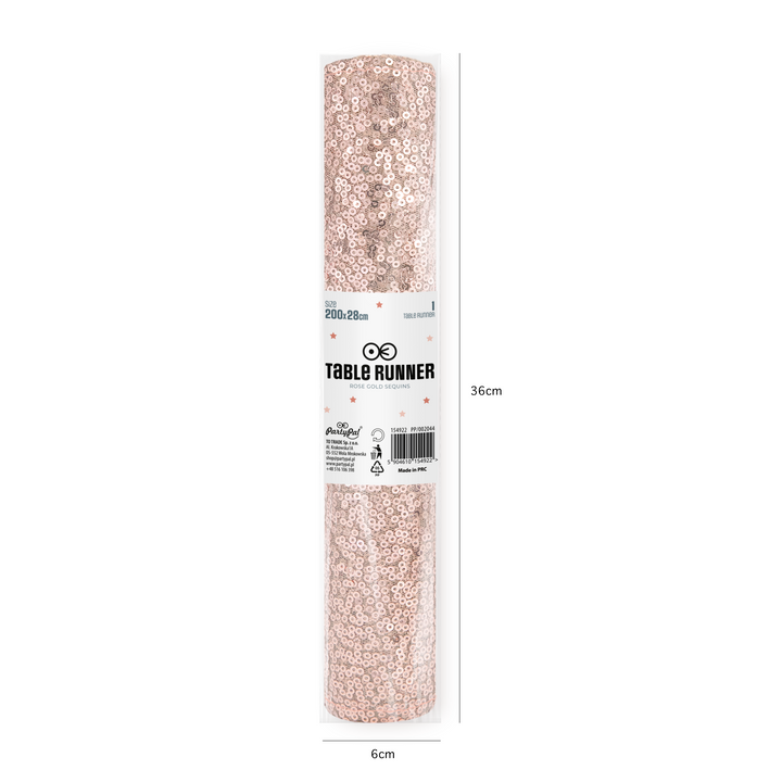 Bieżnik Cekinowy rose gold 200x28cm