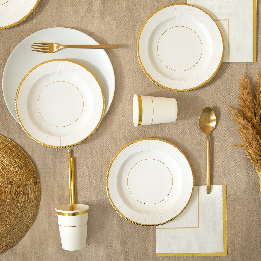 Talerzyk papierowy Elegant Gold 8cali 6szt.